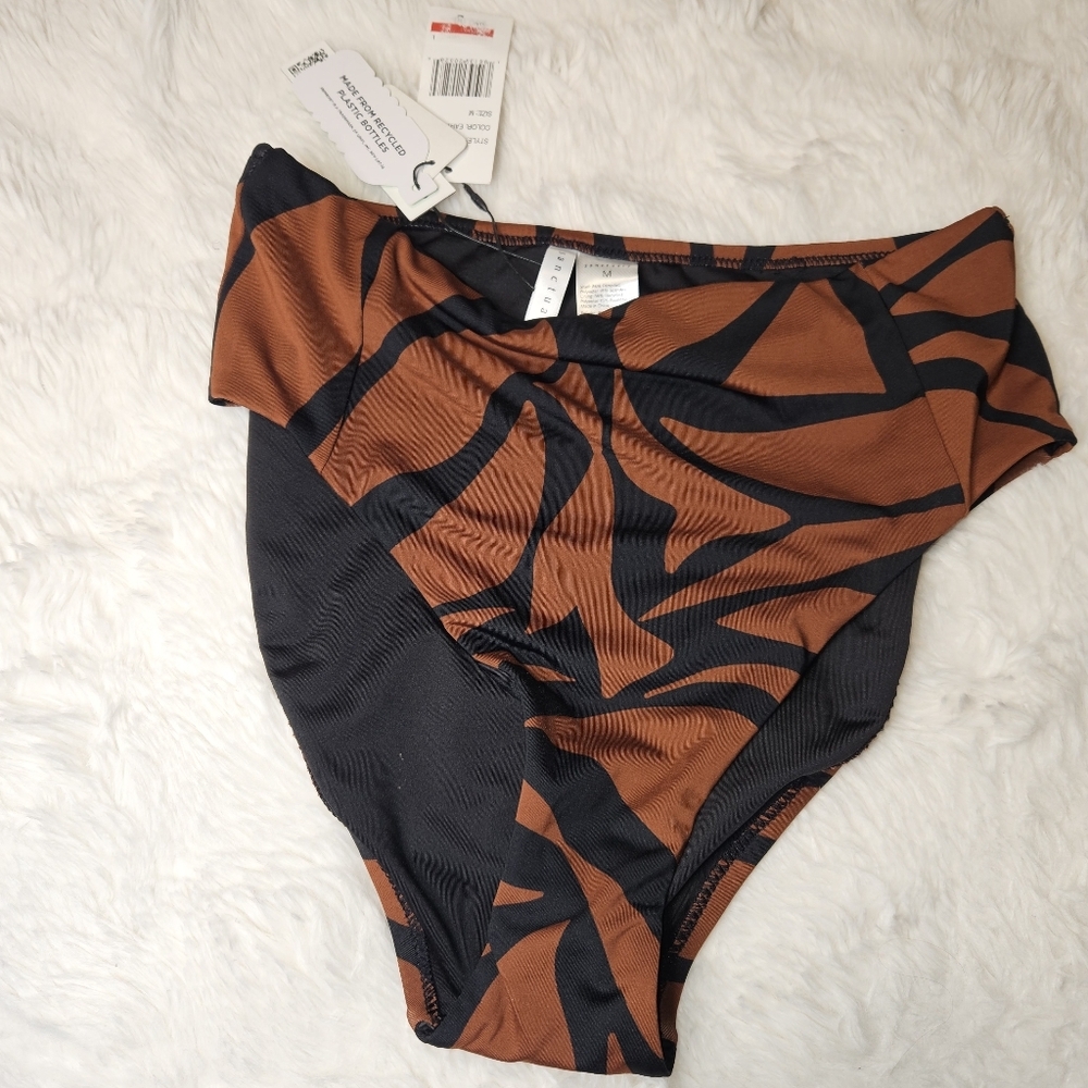 NEW Sanctuary Animal Print High-Waisted Bikini Bottom Swimsuit Size Medium NEW - Picture 3 of 4